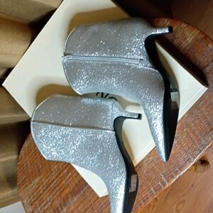Silver Glitter Ankle Boots By On 34th